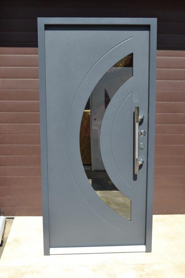 Nr.3,  Exklusive Haustür 100x210cm Türen Stoßgriff Haus-Eingangstüren Anthrazit