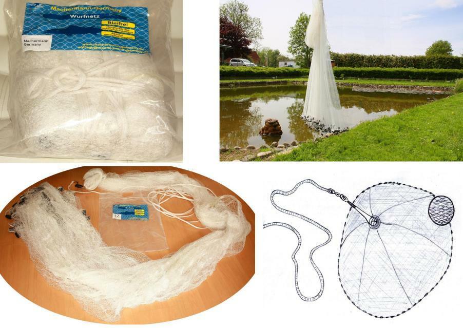 Nr.2a, Wurfnetz,Profi Wurfnetz,XXXXL Durchm. 7,3 m! , Bleifrei! Umfang ca. 22 m